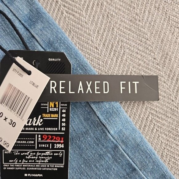Pjmark Jeans Men's Relaxed Fit 30x30 Light Blue 5 Pocket Cotton Bld Stretch NWT - Picture 3 of 16